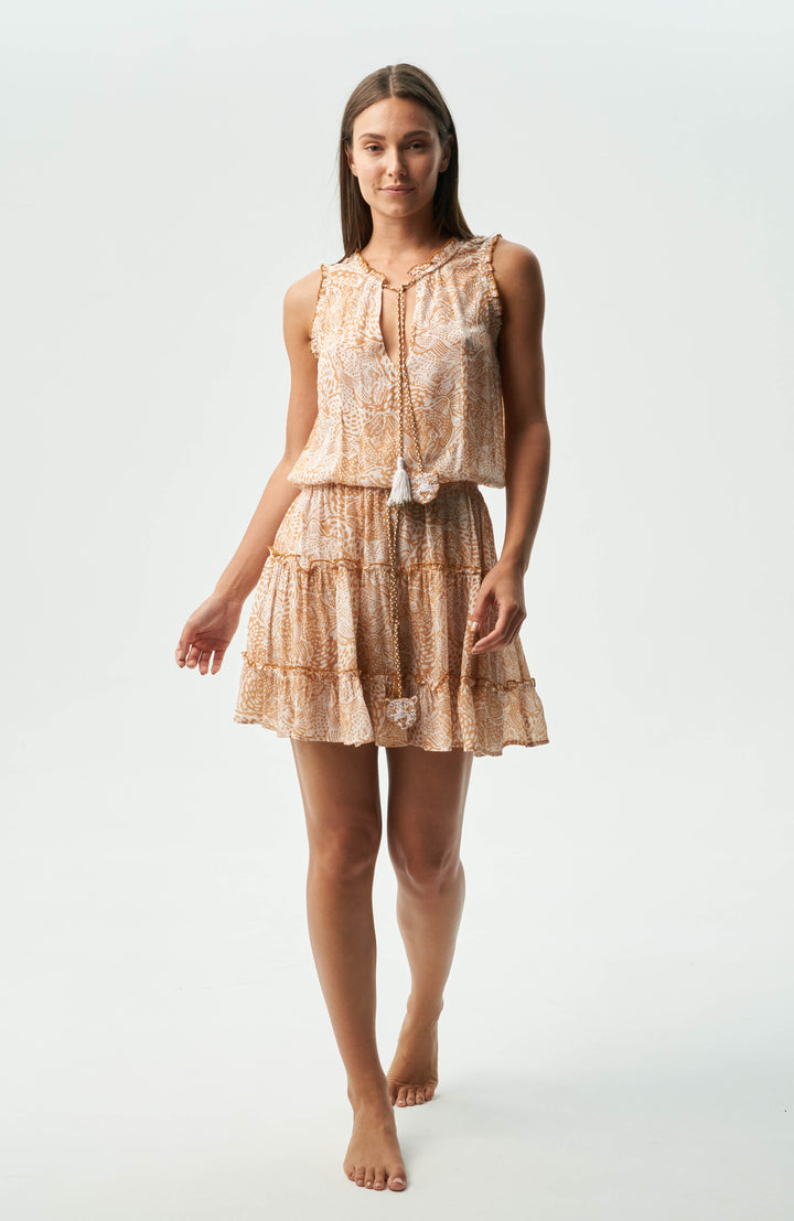 Robe courte style bohème avec imprimé animalier Sparti