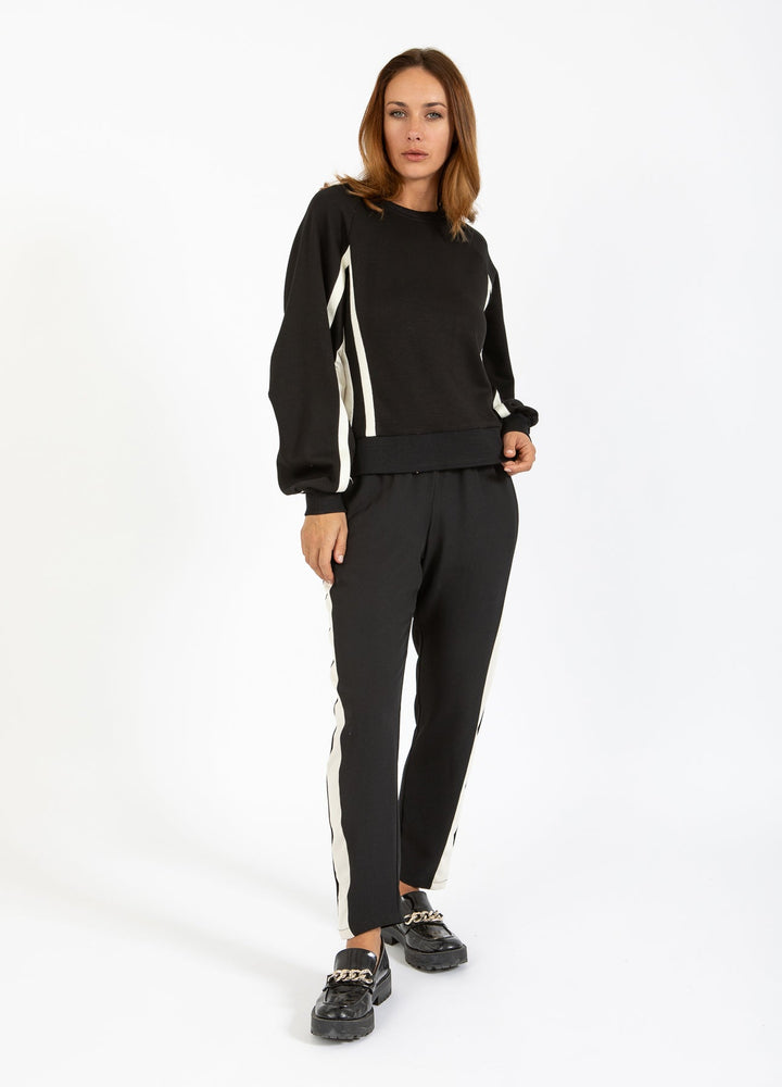 Sweat-shirt style sportif avec détails contrastés