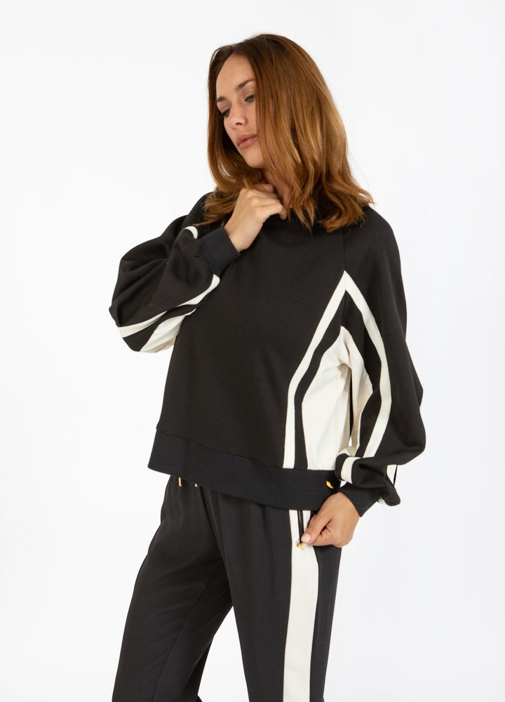 Sweat-shirt style sportif avec détails contrastés