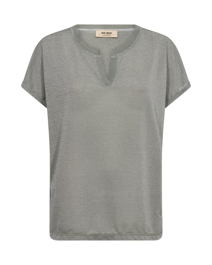 T-shirt en lurex avec col V fendu Kilana