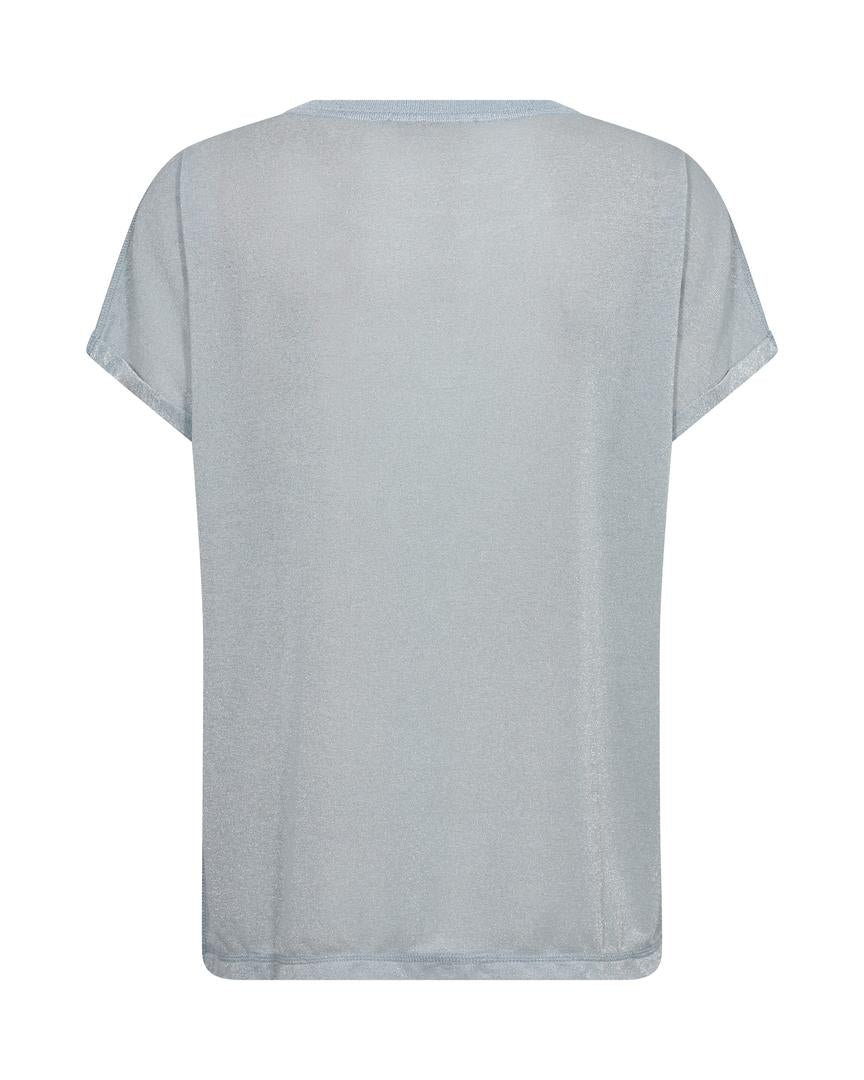 T-shirt en lurex avec col V fendu Kilana