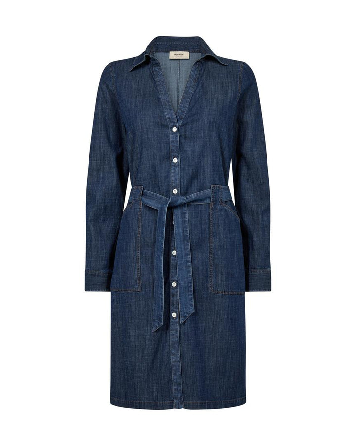 Robe-chemise midi en denim Malti