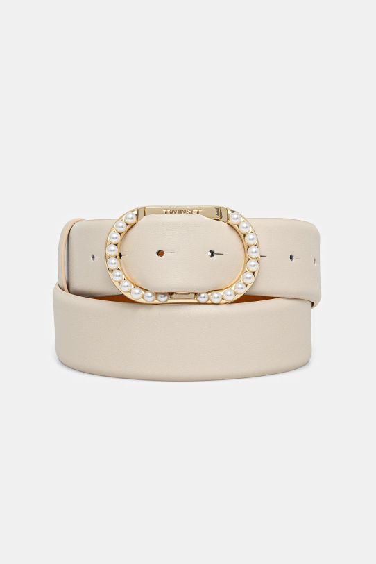 Ceinture lisse avec boucle ornée de perles 1,5"