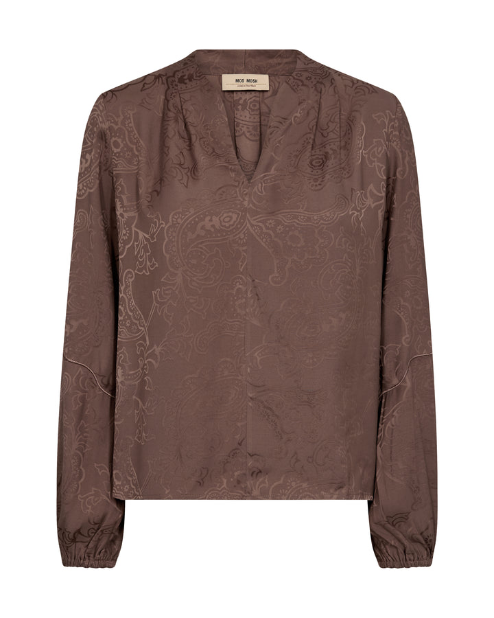 Blouse jacquard à encolure en V Hefa