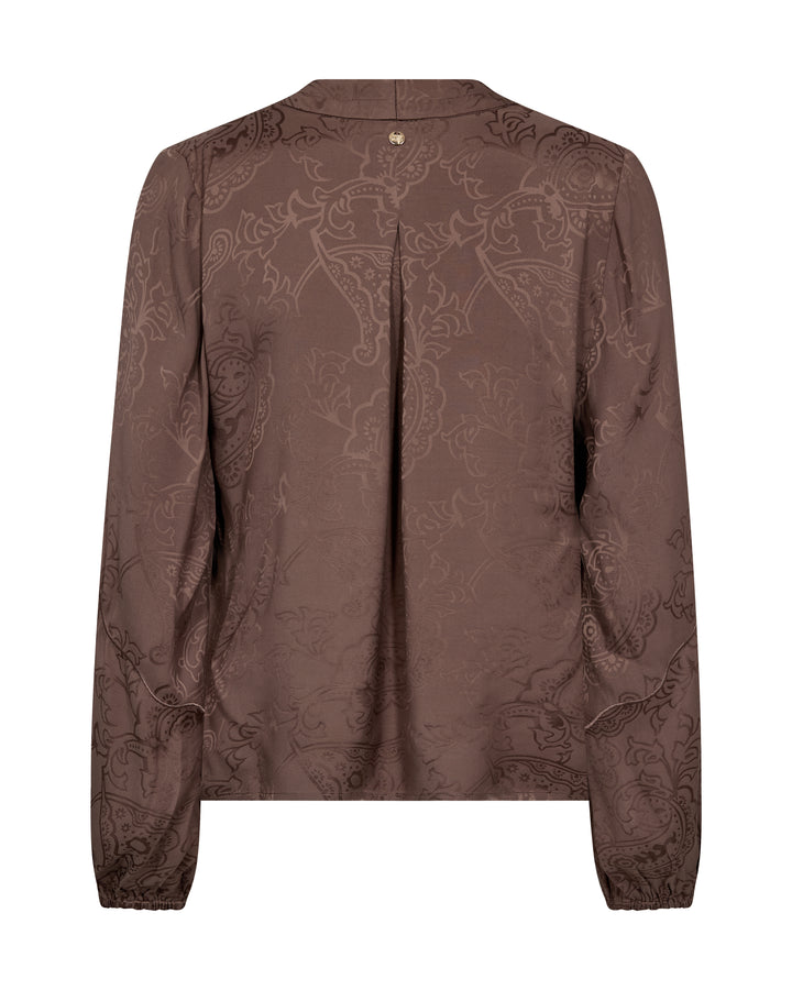 Blouse jacquard à encolure en V Hefa