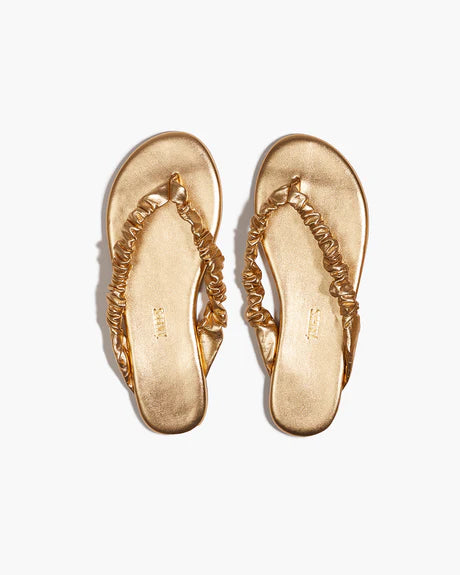 Sandales à entredoigt en cuir plissé Savannah