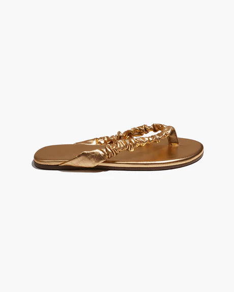 Sandales à entredoigt en cuir plissé Savannah