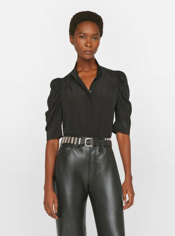 Blouse de soie noir