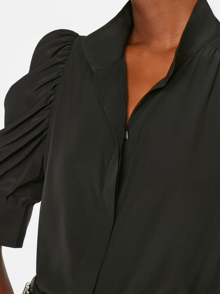 Blouse de soie noir