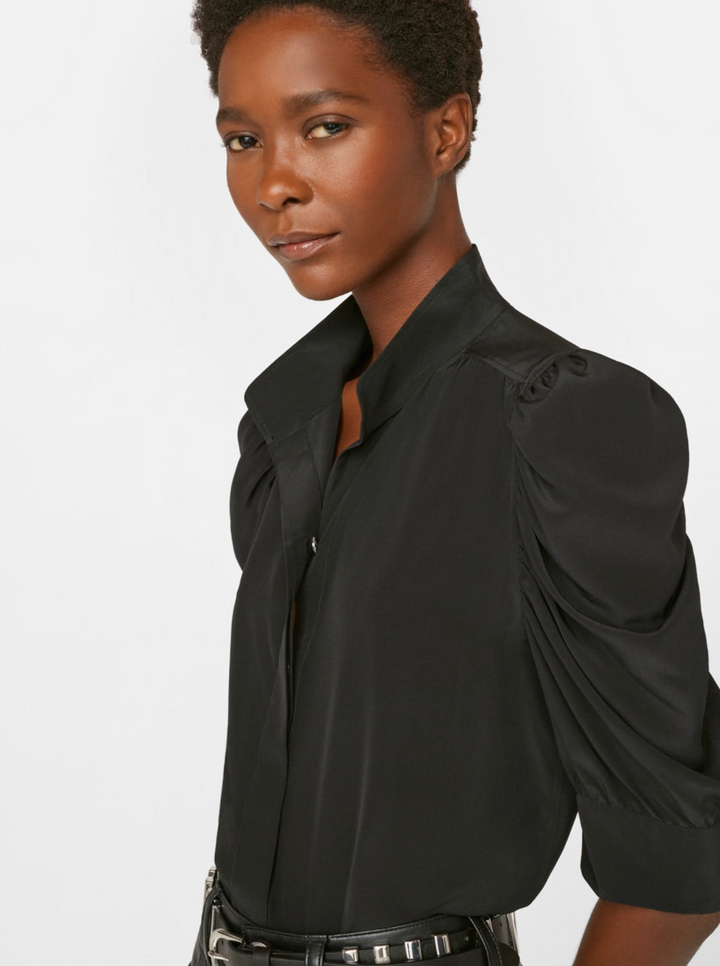 Blouse de soie noir