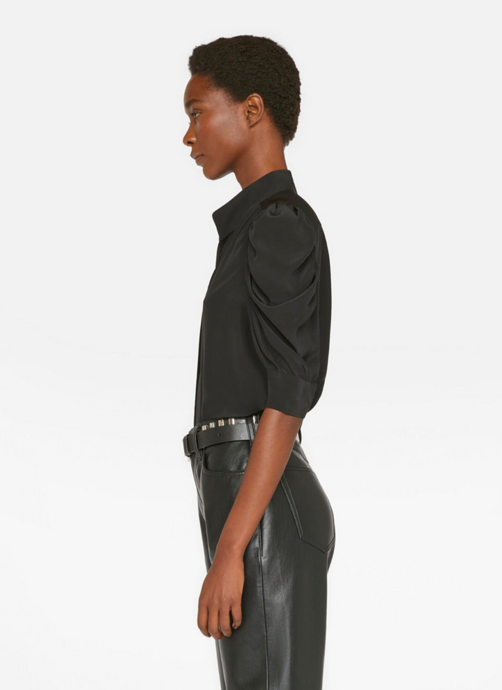 Blouse de soie noir