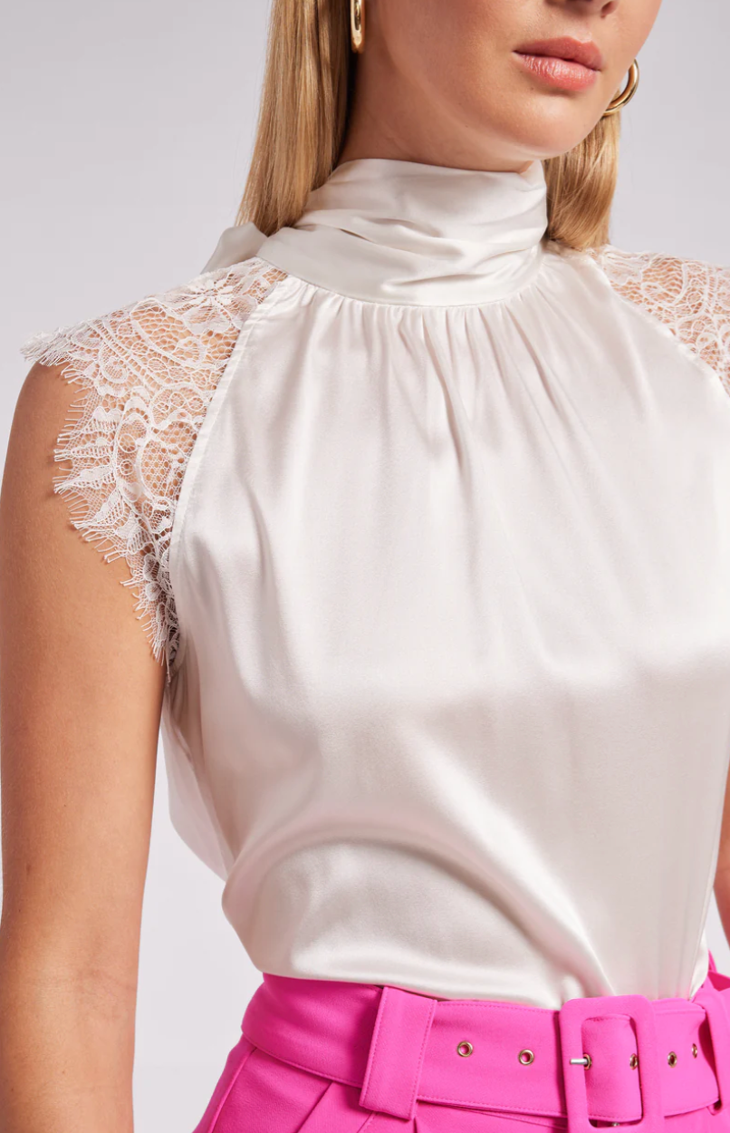 Blouse soie et dentelle