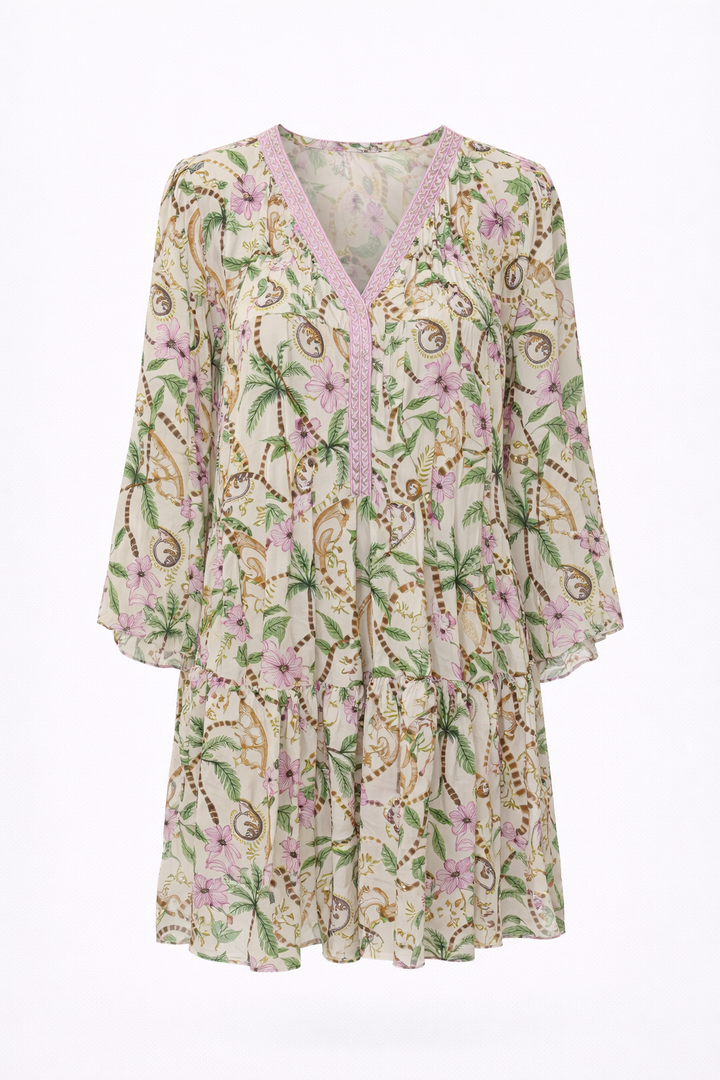 Robe courte à imprimé estival Stylianos