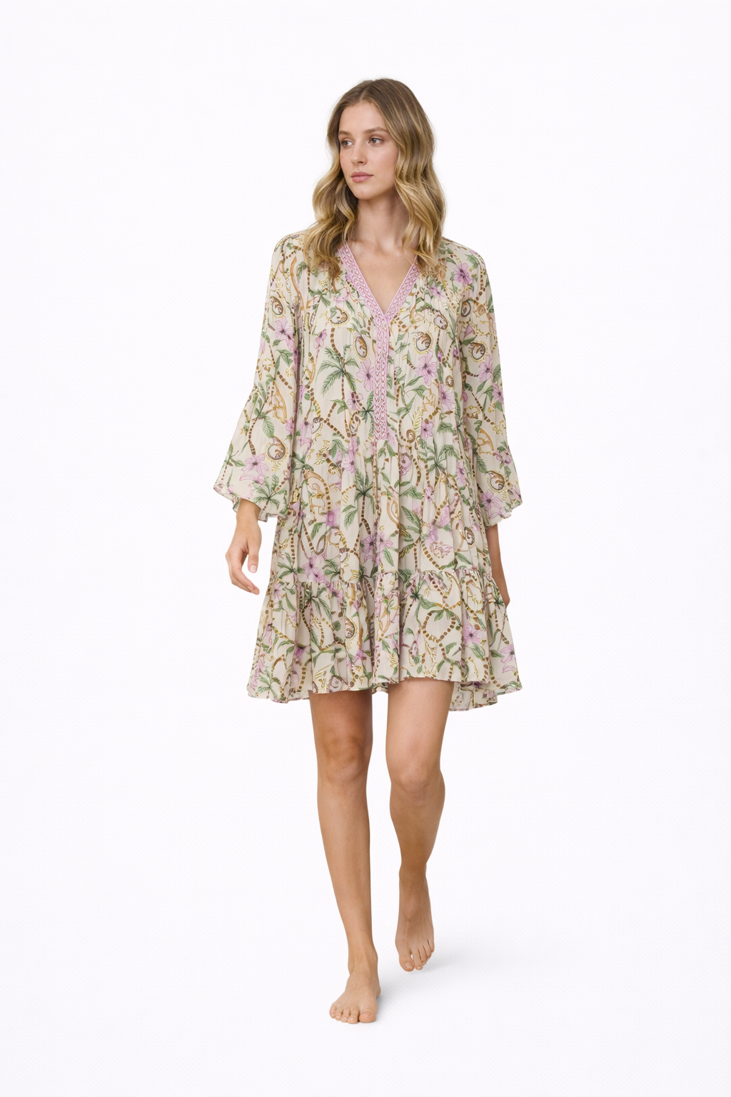 Robe courte à imprimé estival Stylianos