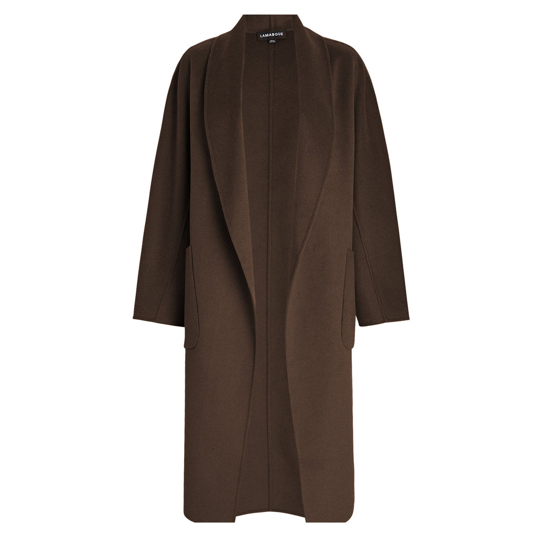 Manteau en laine avec col châle Thara