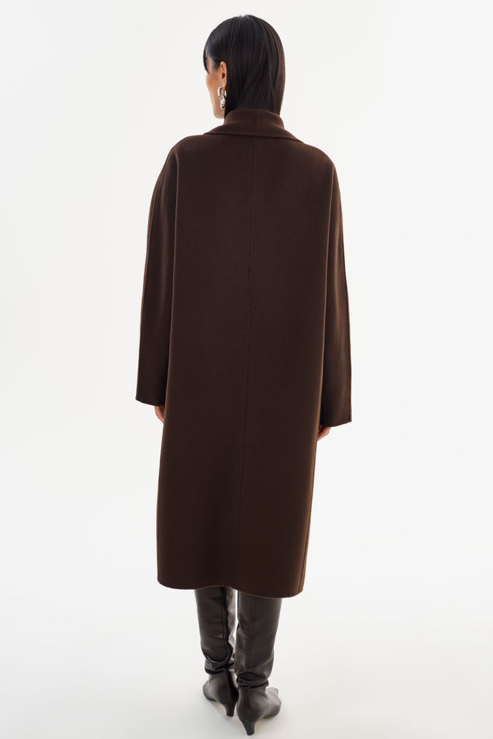 Manteau en laine avec col châle Thara