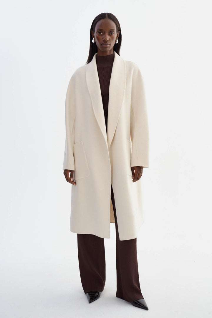 Manteau en laine avec col châle Thara