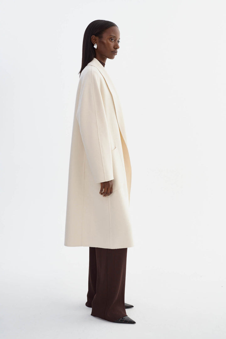 Manteau en laine avec col châle Thara