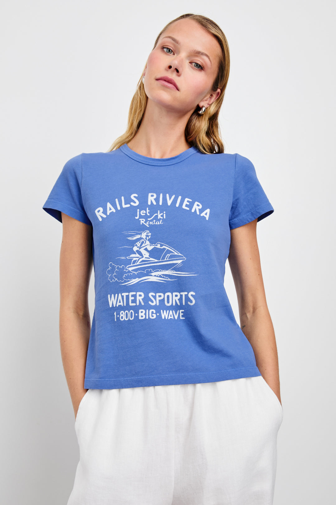 T-shirt en coton avec lettrage et imprimé vintage
