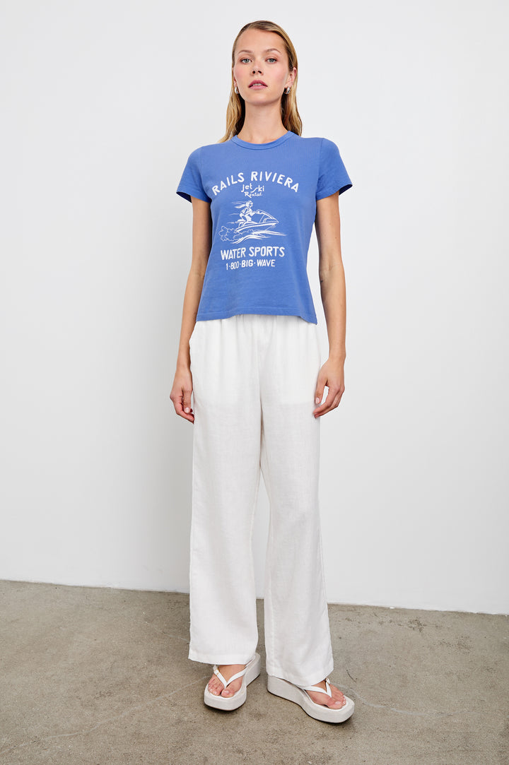 T-shirt en coton avec lettrage et imprimé vintage