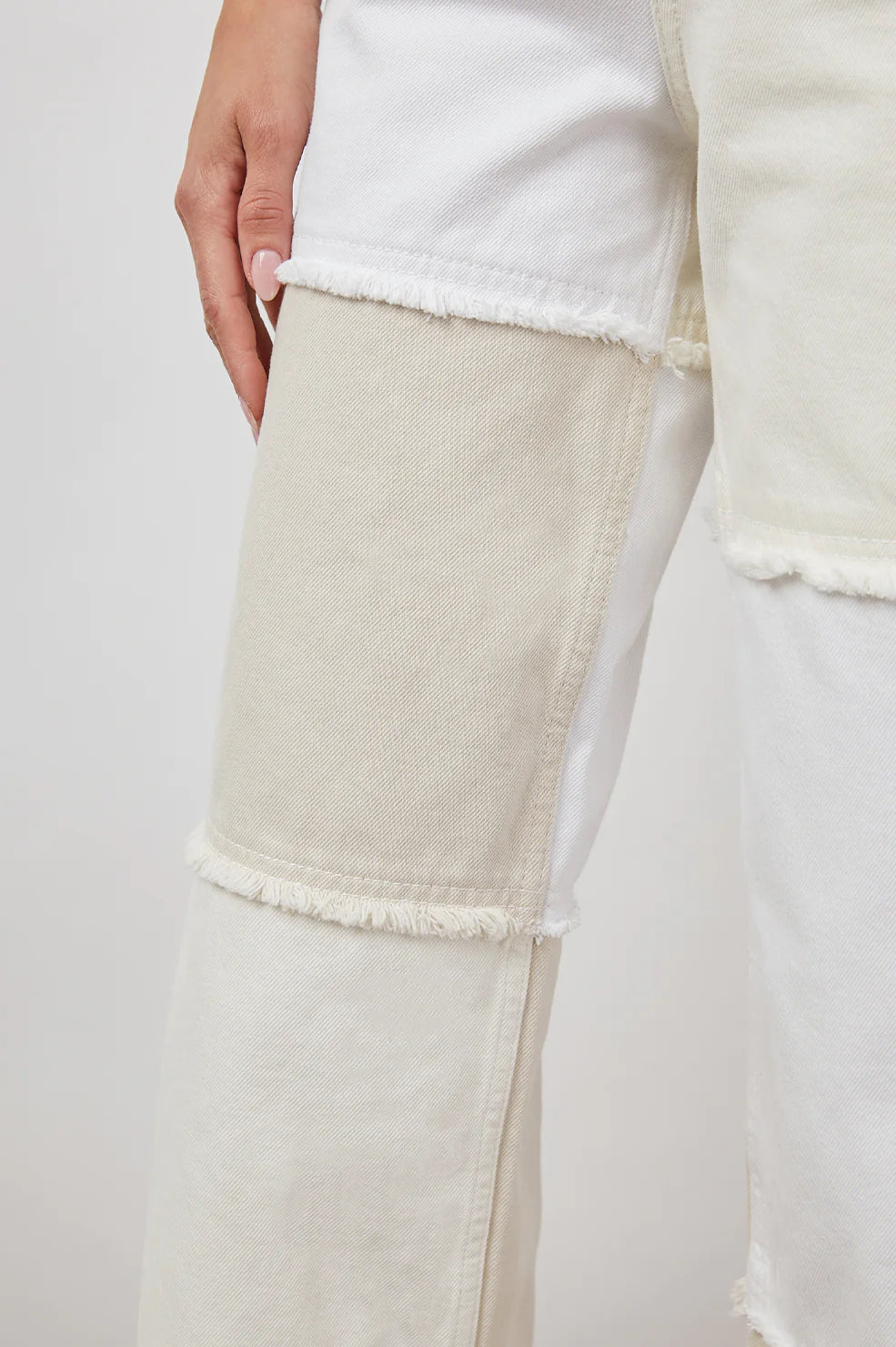 Jeans taille haute évasé patchwork Getty