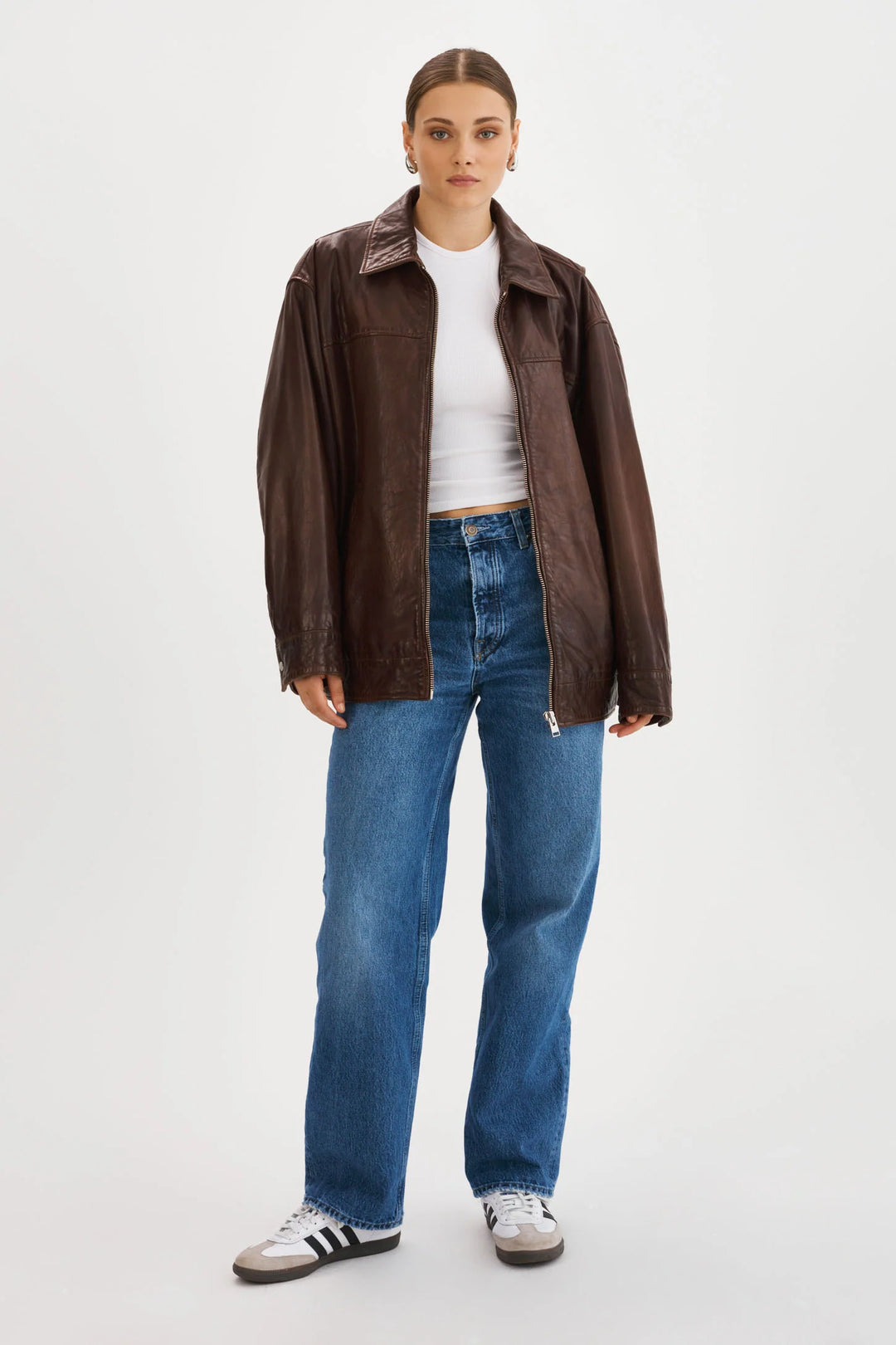 Veste bomber en cuir Theia