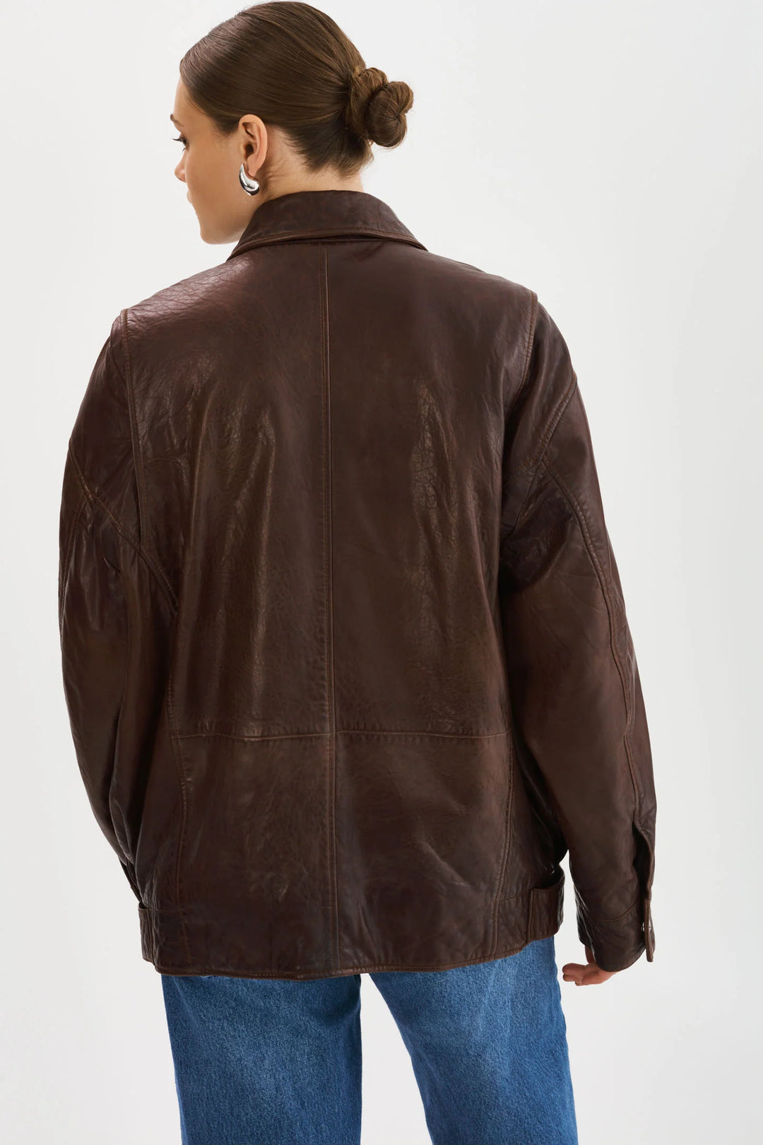 Veste bomber en cuir Theia