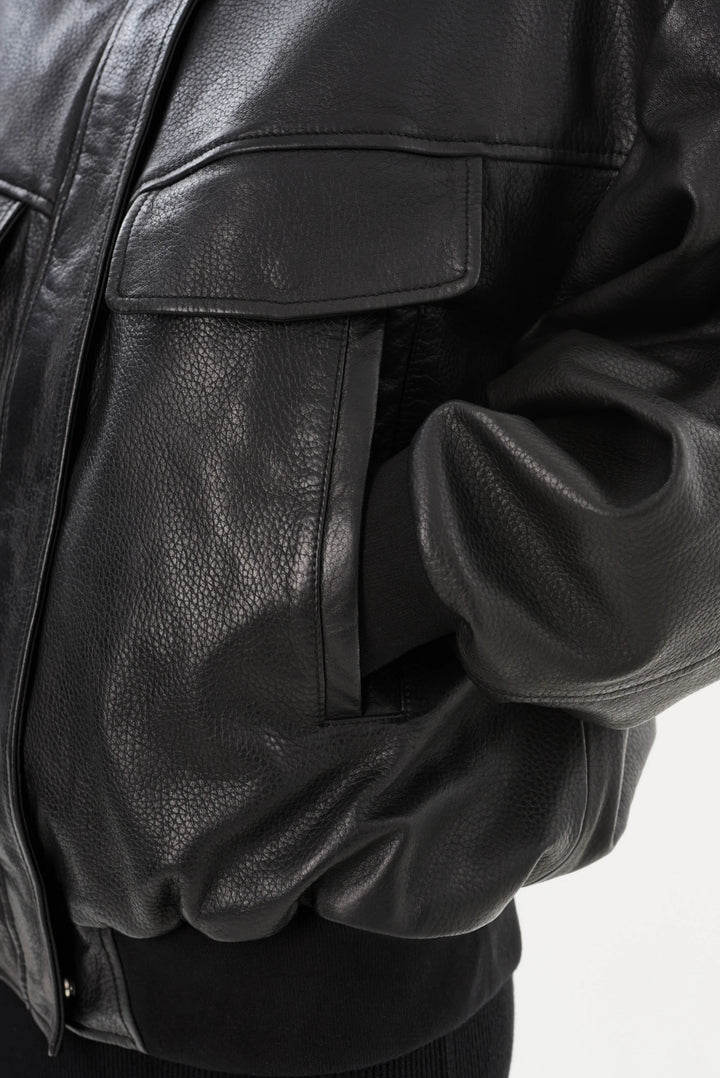 Veste bomber en cuir Trevanna