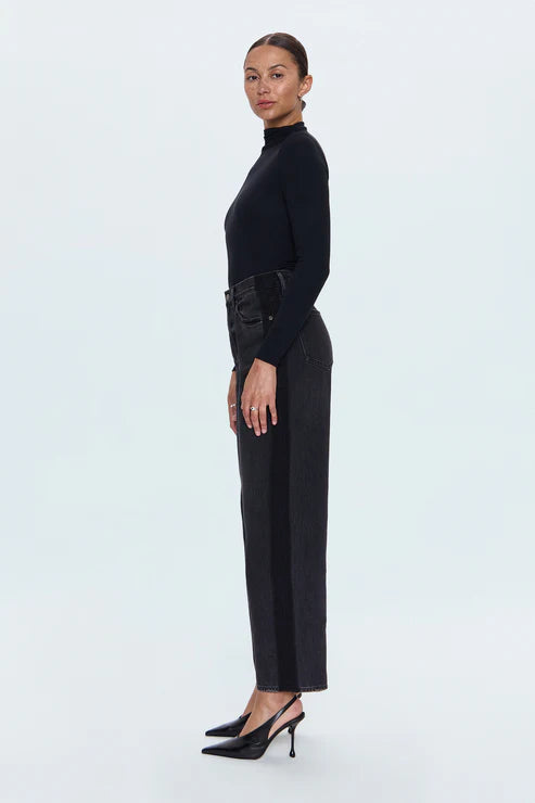 Jeans à taille haute et coupe barrel Wes