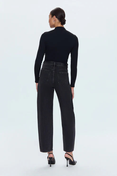 Jeans à taille haute et coupe barrel Wes