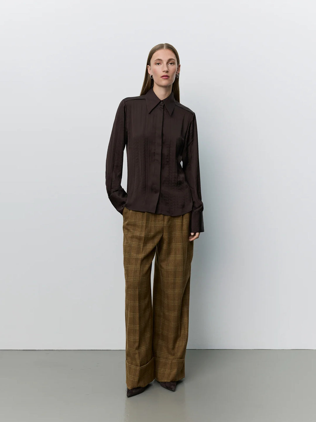 Chemise satinée cintrée Wilda