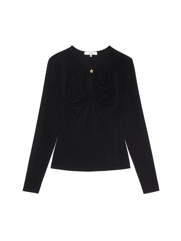 T-shirt à manches longues à encolure goutte