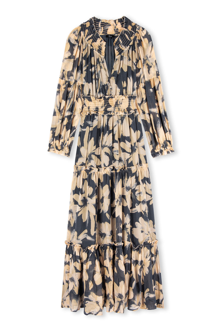 Robe longue étagée avec motif floral Frederica