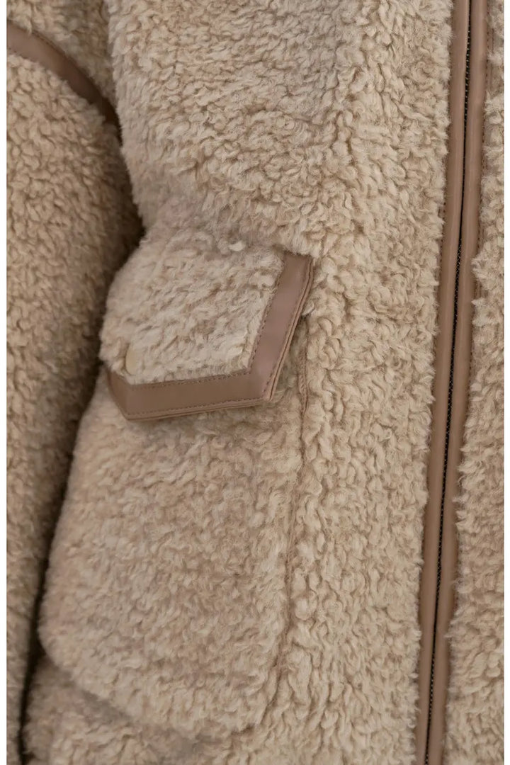 Manteau teddy à col montant Brenna