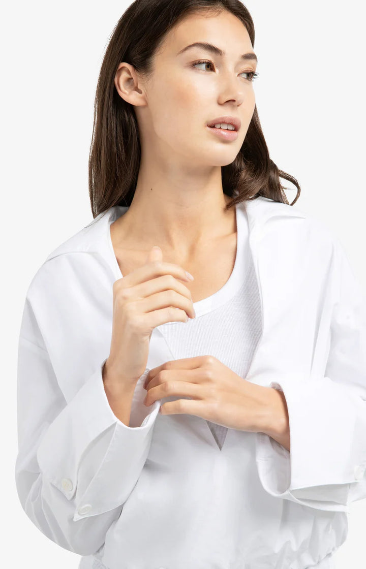 Blouse ballon à encolure V plongeante