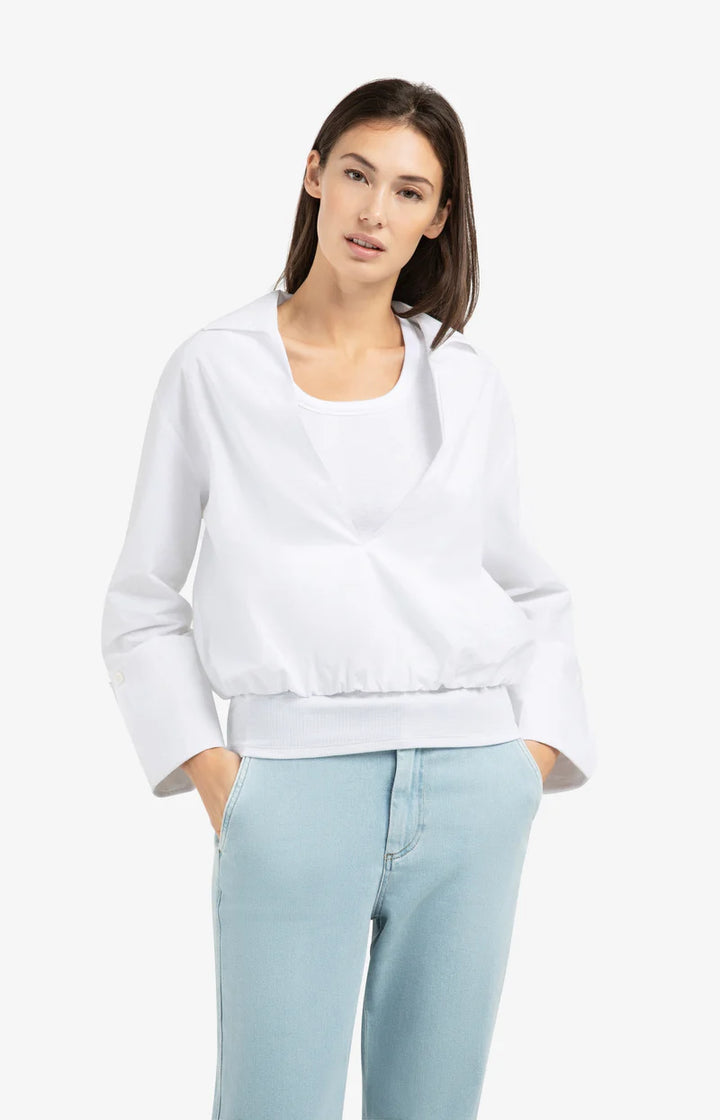 Blouse ballon à encolure V plongeante