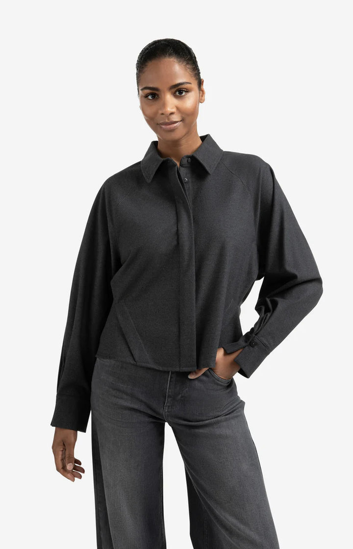 Blouse boutonnée à manches dolman