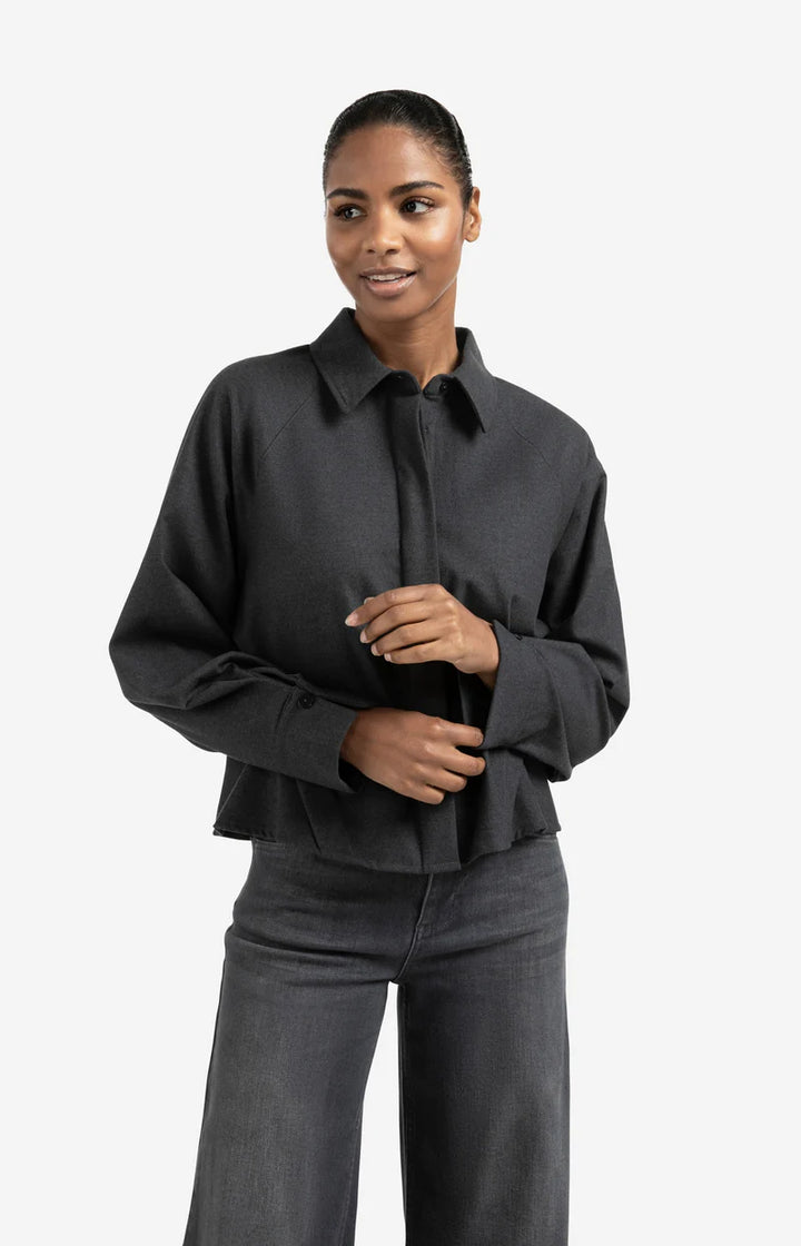 Blouse boutonnée à manches dolman