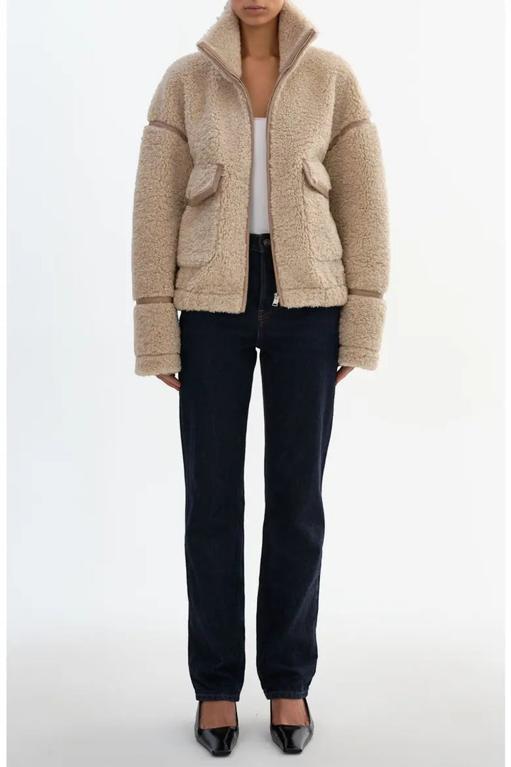 Manteau teddy à col montant Brenna