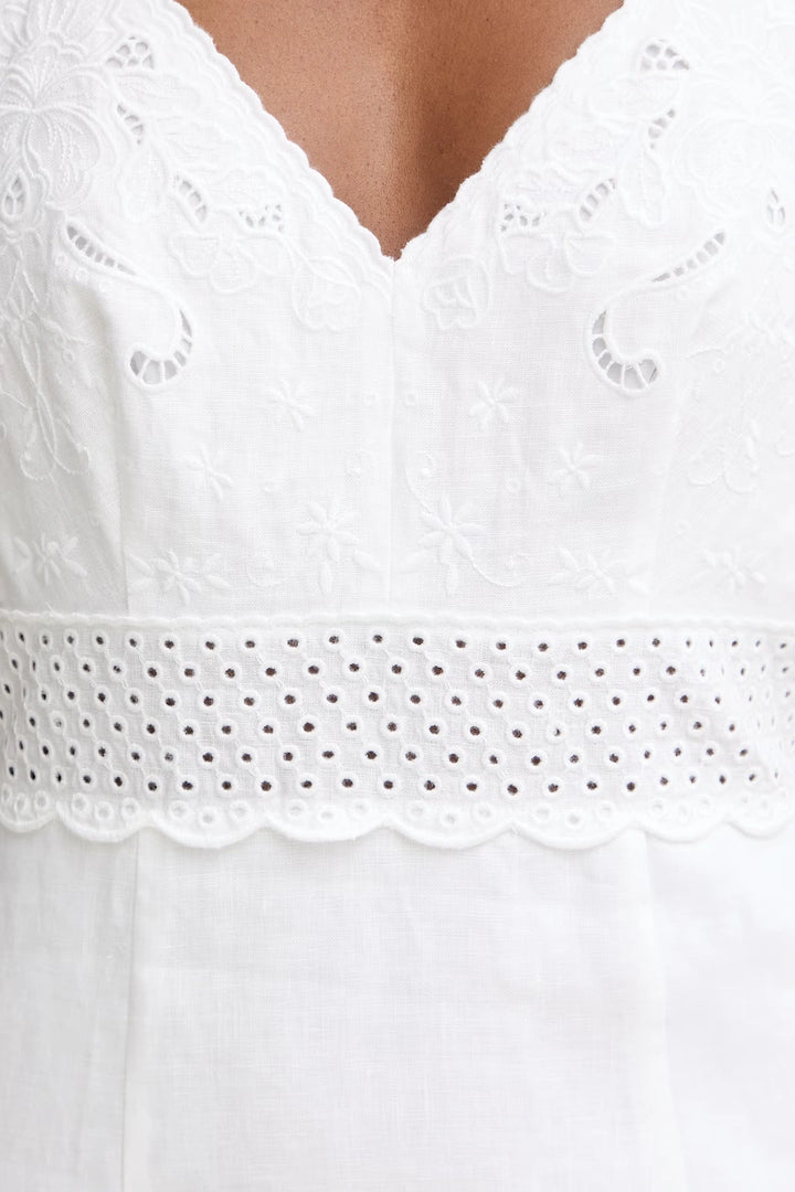 Robe midi à broderies anglaises
