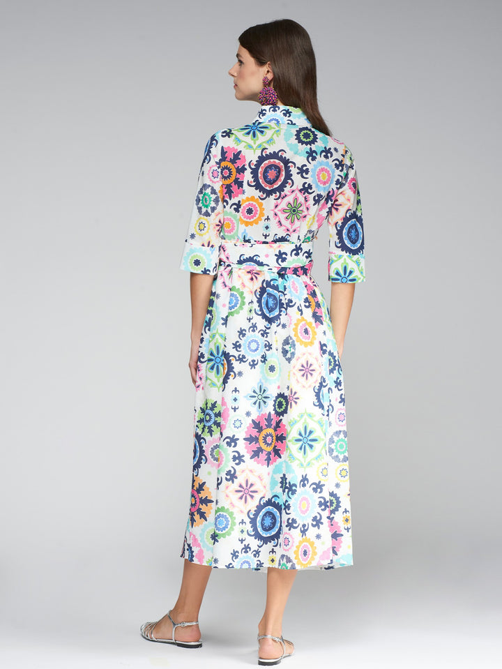 Robe midi en coton avec motif ikat Brenda