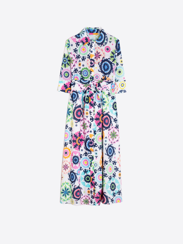 Robe midi en coton avec motif ikat Brenda