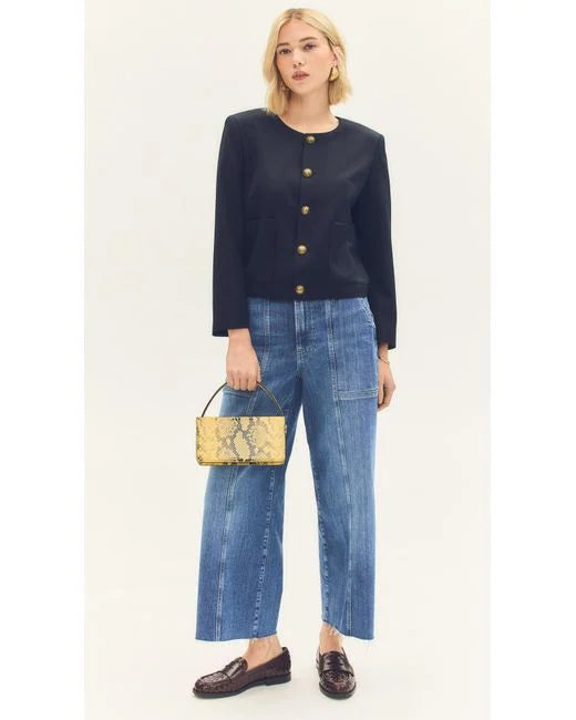 Jeans coupe évasée avec ceinture tressée Daphnée