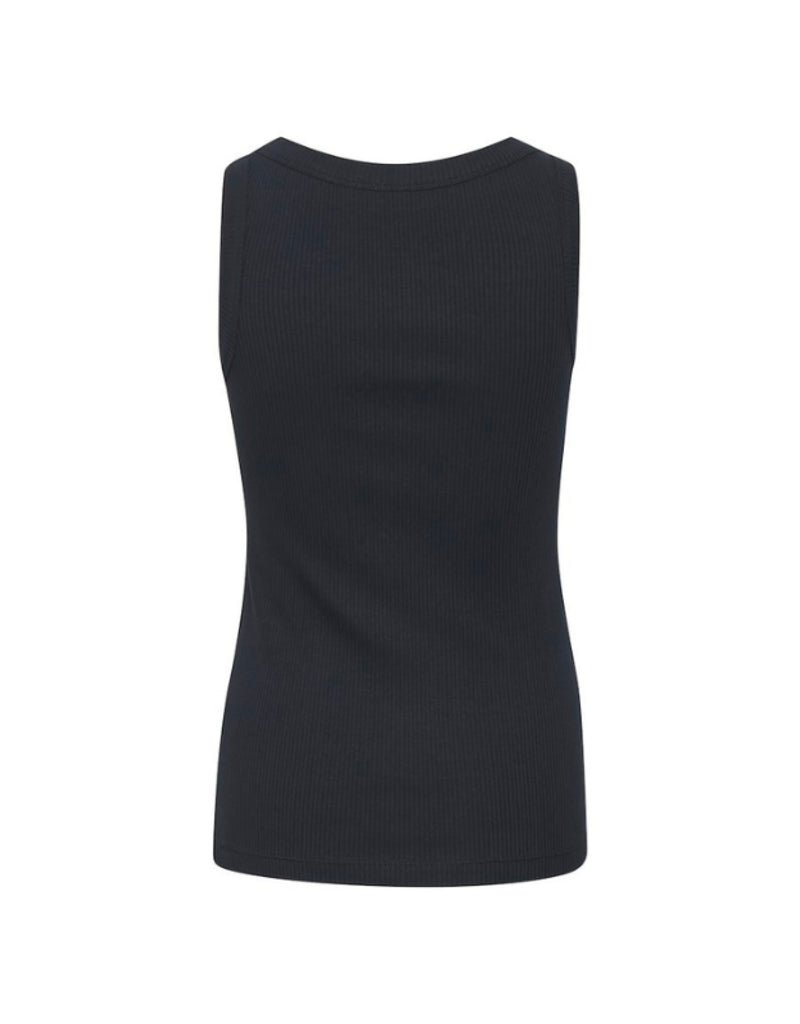 Camisole côtelée avec col rond Dagna