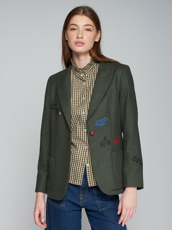 Veston blazer vert chasseur  Hillary