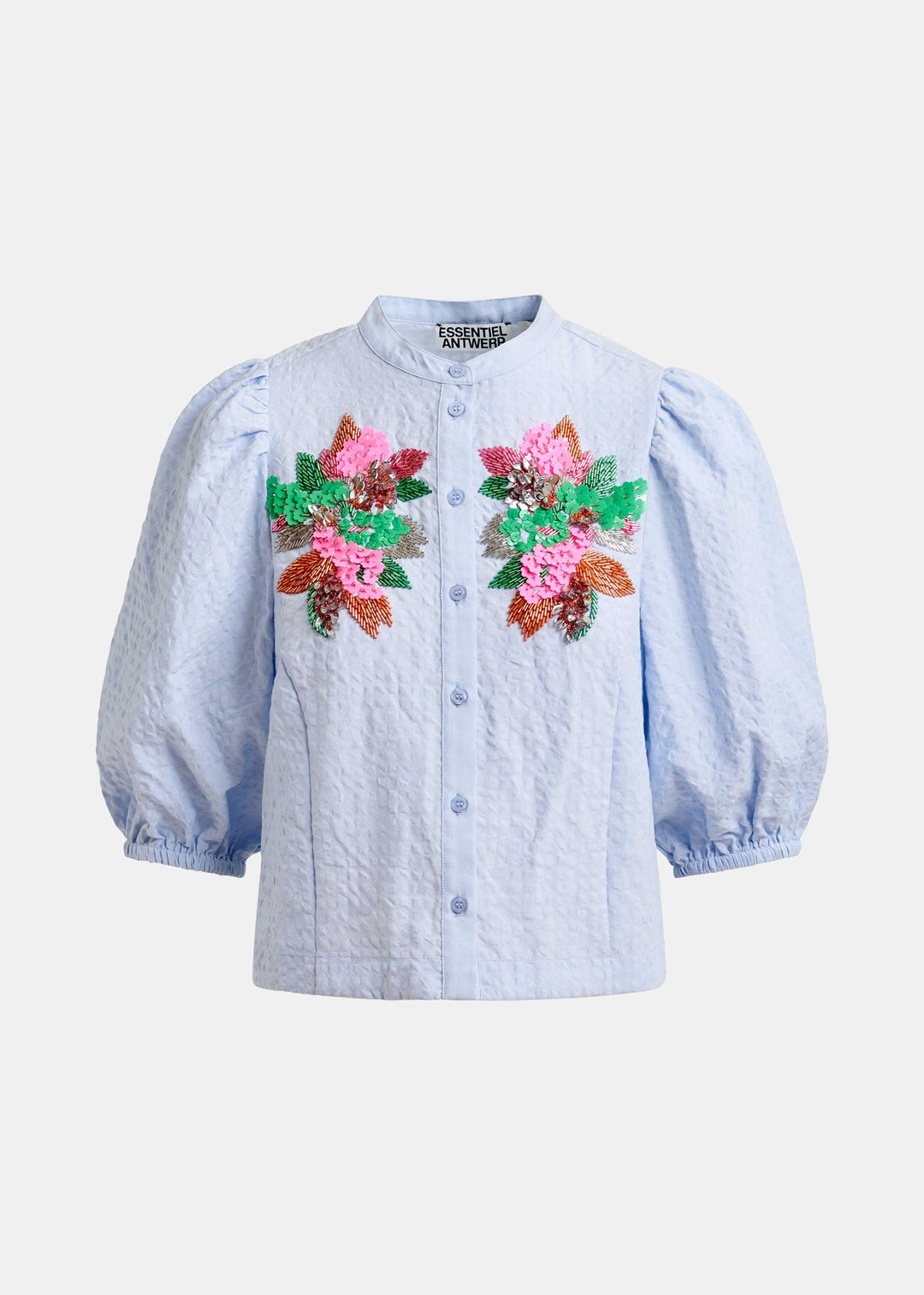 Chemise Jaiden à manches bouffantes et broderies fleurs