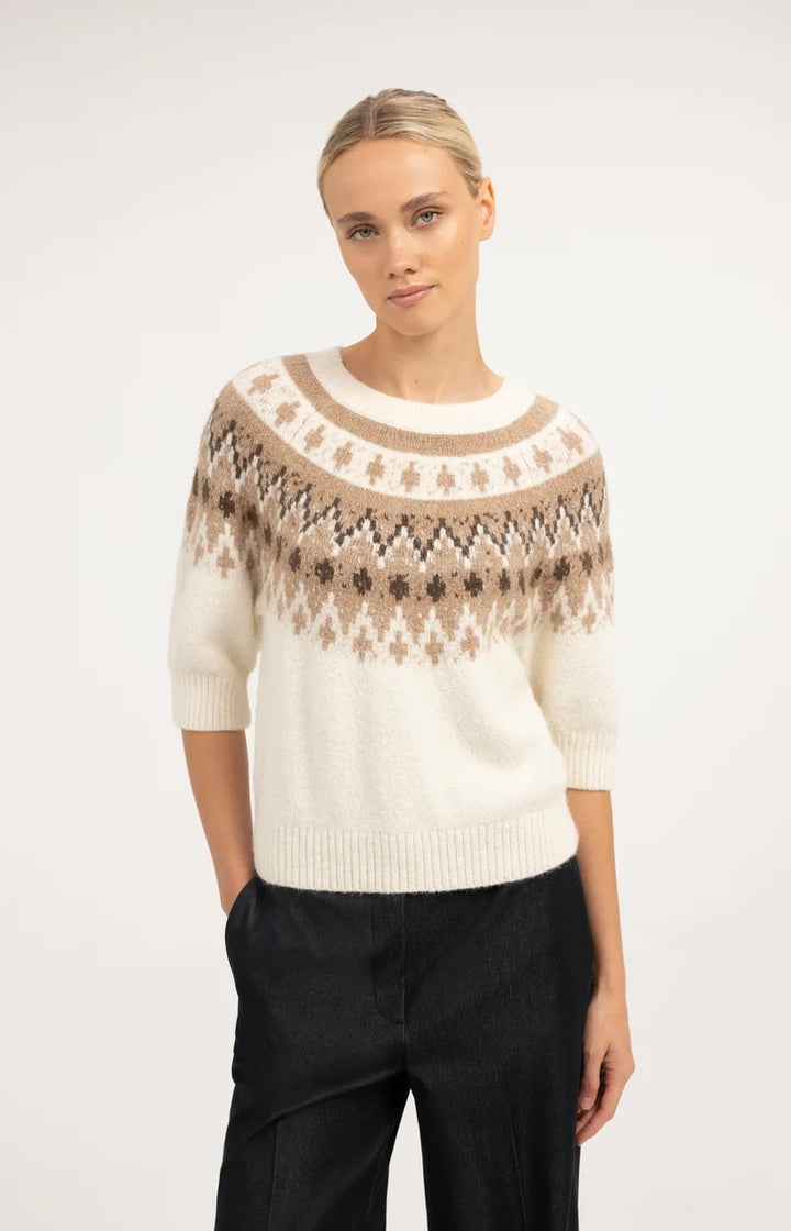 Pull avec imprimé jacquard nordique