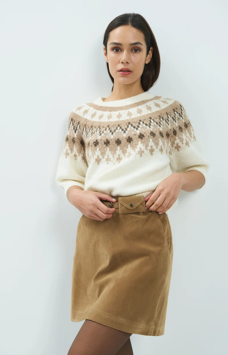 Pull avec imprimé jacquard nordique