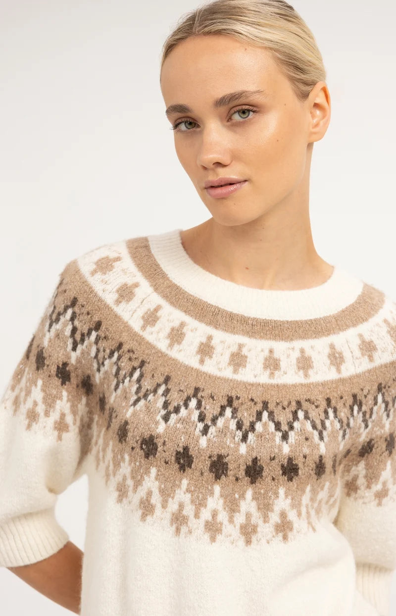 Pull avec imprimé jacquard nordique