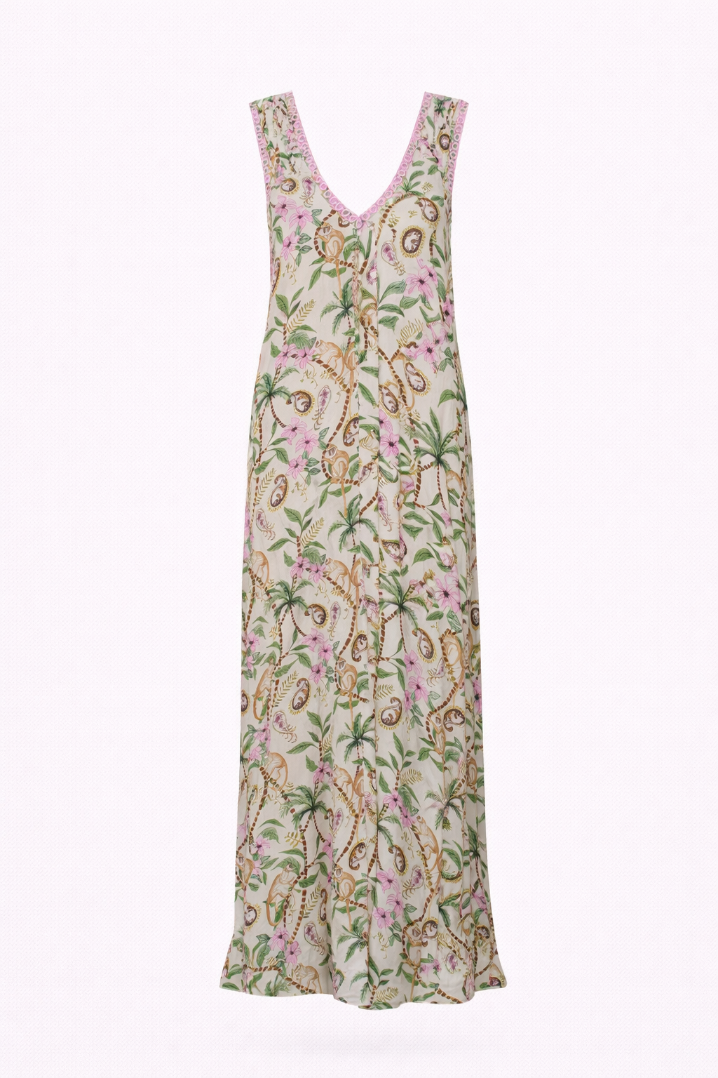 Robe longue à imprimé tropical Lamai